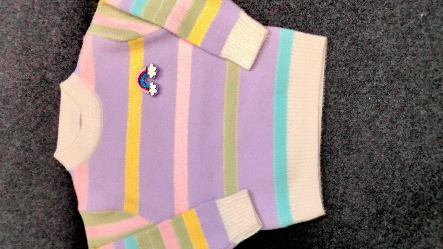 Rainbow rabbit wool sweater