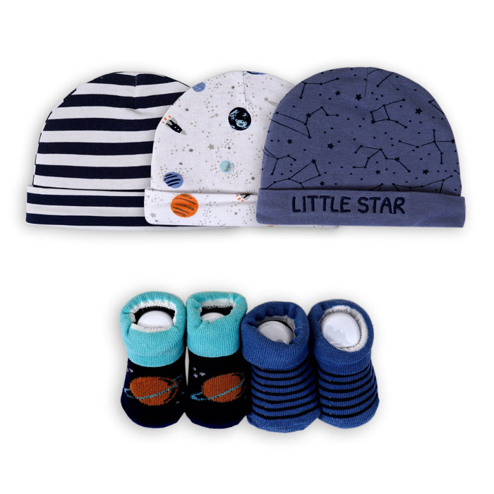 Cap and booties pack of 5