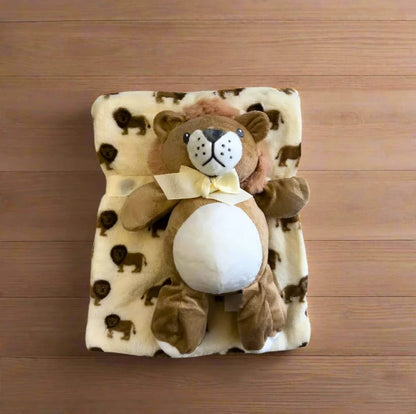 Blanket with plush toy