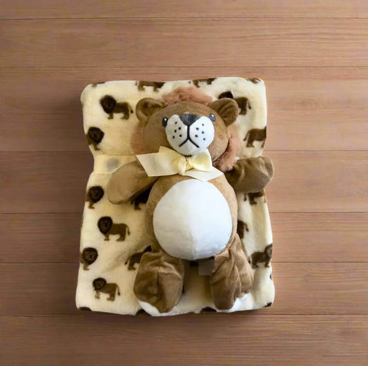 Blanket with plush toy