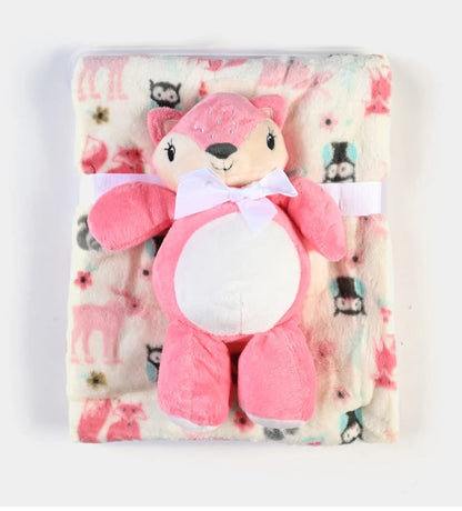 Blanket with plush toy